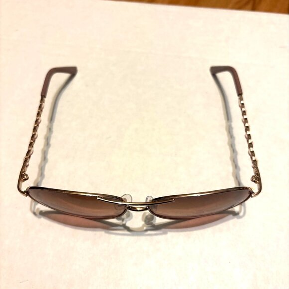 Tahari Pink & Gold Aviator Sunglasses With Chain Detail Chic Luxury Trending - Picture 4 of 8